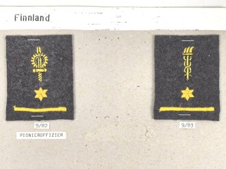 Finnland, Sammlung Rangabzeichen der Panzertruppe, auf...