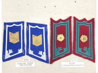 Finnland, Sammlung Rangabzeichen, auf Karton getackert