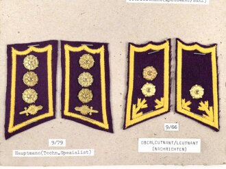 Finnland, Sammlung Rangabzeichen, auf Karton getackert