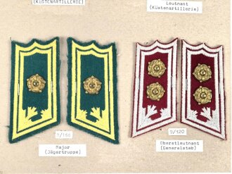 Finnland, Sammlung Rangabzeichen, auf Karton getackert