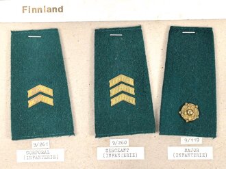 Finnland, Sammlung Rangabzeichen für das Hemd, auf...