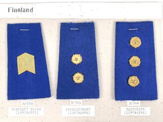 Finnland, Sammlung Rangabzeichen für das Hemd, auf...