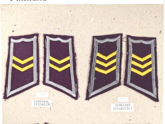 Finnland, Sammlung Rangabzeichen der Pioniere, auf Karton...