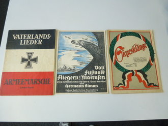 3 Stück Liederbücher 1.Weltkrieg, DIN A4, alle komplett