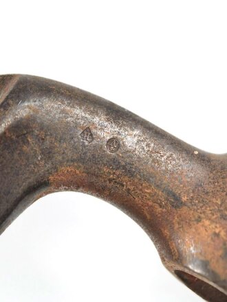 Frankreich, Tüllenbajonett Modell 1866/74 modifiziert für Carabine de gendarmerie a cheval, Sperring fehlt,  Länge 57,5 cm, Tüllenlänge 6 cm , ungereinigt