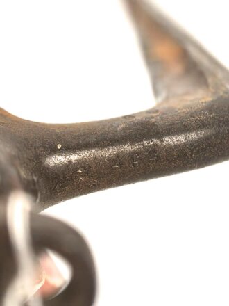Frankreich, Tüllenbajonett Modell 1866/74 modifiziert für Carabine de gendarmerie a cheval, Sperring fehlt,  Länge 57,5 cm, Tüllenlänge 6 cm , ungereinigt