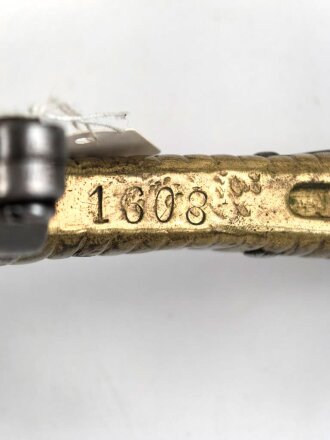 Bayern, Seitengewehr für Werder Gewehr Modell 1869, erleichtertes Modell, Scheidenbleche beschädigt, Naht des Scheidenleder offen, Leder weich, diverse Markierungen auf den Metallteilen, Herstellersteller W&ST (?), schlecht lesbar
