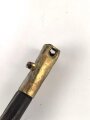 Bayern, Seitengewehr für Werder Gewehr Modell 1869, erleichtertes Modell, Scheidenbleche beschädigt, Naht des Scheidenleder offen, Leder weich, diverse Markierungen auf den Metallteilen, Herstellersteller W&ST (?), schlecht lesbar