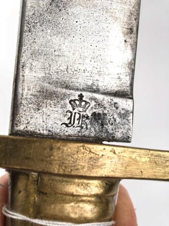 Sachsen , Faschinenmesser 1849 ohne Scheide,Truppenstempel auf Parierstange, Hersteller P.D.L. Königskrone auf Parierstangenende,