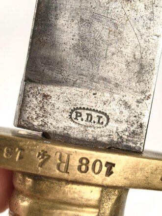 Sachsen , Faschinenmesser 1849 ohne Scheide,Truppenstempel auf Parierstange, Hersteller P.D.L. Königskrone auf Parierstangenende,
