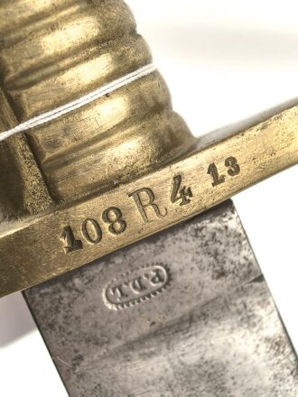 Sachsen , Faschinenmesser 1849 ohne Scheide,Truppenstempel auf Parierstange, Hersteller P.D.L. Königskrone auf Parierstangenende,