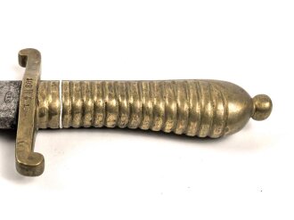 Sachsen , Faschinenmesser 1849 ohne Scheide,Truppenstempel auf Parierstange, Hersteller P.D.L. Königskrone auf Parierstangenende,