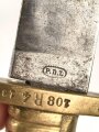 Sachsen , Faschinenmesser 1849 ohne Scheide,Truppenstempel auf Parierstange, Hersteller P.D.L. Königskrone auf Parierstangenende,