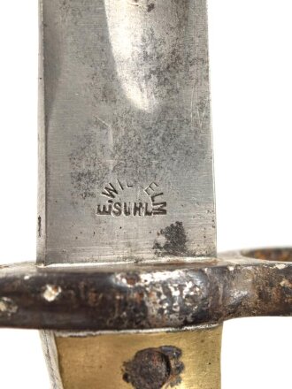 Kaiserreich, Preussen, Seitengewehr Modell 1871 , Suhler Herstellermarke , W74, Abnahmestempel,