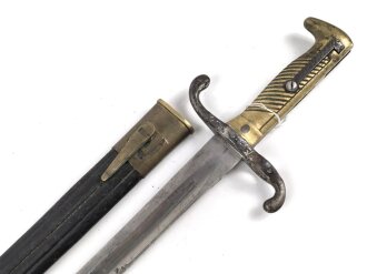 Kaiserreich, Preussen, Seitengewehr Modell 1871 , Suhler Herstellermarke , W74, Abnahmestempel,
