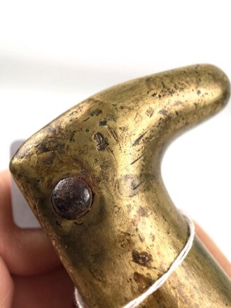 Württemberg, Pionierfaschinenmesser Modell 1871, mit Klinge älterer Ausführung, Hersteller FA Hermes Solingen, Klingenlänge 44,8 cm, Gesamtlänge mit Scheide 58 cm, Truppenstempel, Abnahmestempel 97 W, die Scheidenbeschläge gereinigt