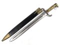 Württemberg, Pionierfaschinenmesser Modell 1871, mit Klinge älterer Ausführung, Hersteller FA Hermes Solingen, Klingenlänge 44,8 cm, Gesamtlänge mit Scheide 58 cm, Truppenstempel, Abnahmestempel 97 W, die Scheidenbeschläge gereinigt