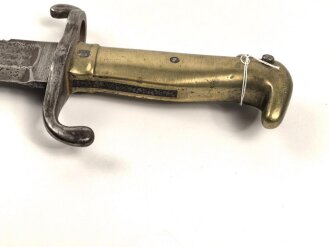 Kaiserreich, Pionier Faschinenmesser Modell 1871 mit Sägerücken, ohne Scheide, gereinigt, keine Markierungen erkennbar, Gesamtlänge 60,5 cm