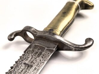 Kaiserreich, Pionier Faschinenmesser Modell 1871 mit Sägerücken, ohne Scheide, gereinigt, keine Markierungen erkennbar, Gesamtlänge 60,5 cm