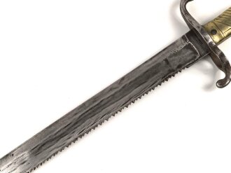 Kaiserreich, Pionier Faschinenmesser Modell 1871 mit Sägerücken, ohne Scheide, gereinigt, keine Markierungen erkennbar, Gesamtlänge 60,5 cm