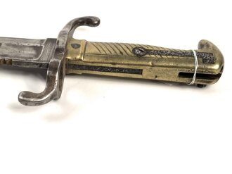 Kaiserreich, Pionier Faschinenmesser Modell 1871 mit Sägerücken, ohne Scheide, gereinigt, keine Markierungen erkennbar, Gesamtlänge 60,5 cm