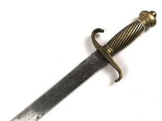 Preussen Kaiserreich, Faschinenmesser für Infanterie Modell 1852, Truppenstempel und Abnahme 60 W auf Parierstange, Hersteller E.Wilhelm. Suhl