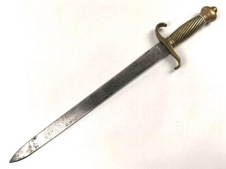 Preussen Kaiserreich, Faschinenmesser für Infanterie Modell 1852, Truppenstempel und Abnahme 60 W auf Parierstange, Hersteller E.Wilhelm. Suhl