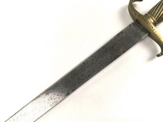 Preussen Kaiserreich, Faschinenmesser für Infanterie Modell 1852, Truppenstempel und Abnahme 60 W auf Parierstange, Hersteller E.Wilhelm. Suhl