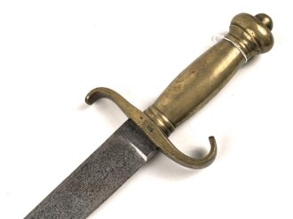 Preussen Kaiserreich, Faschinenmesser für Infanterie Modell 1852, Truppenstempel und Abnahme 60 W auf Parierstange, Hersteller E.Wilhelm. Suhl