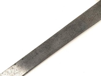 Preussen Kaiserreich, Faschinenmesser für Infanterie Modell 1852, Truppenstempel und Abnahme 60 W auf Parierstange, Hersteller E.Wilhelm. Suhl