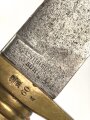Preussen Kaiserreich, Faschinenmesser für Infanterie Modell 1852, Truppenstempel und Abnahme 60 W auf Parierstange, Hersteller E.Wilhelm. Suhl