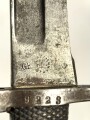 Österreich, Jatagan Seitengewehr Werndl Modell 1870, zum Infanterie- und Jägergewehr M1867/77.ohne Scheide, mit Abnahmemarke in Form des Doppeladlers, Herstellermarken auf der Klinge  und weitere Marken auf der Parierstange