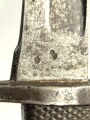 Österreich, Jatagan Seitengewehr Werndl Modell 1870, zum Infanterie- und Jägergewehr M1867/77.ohne Scheide, mit Abnahmemarke in Form des Doppeladlers, Herstellermarken auf der Klinge  und weitere Marken auf der Parierstange