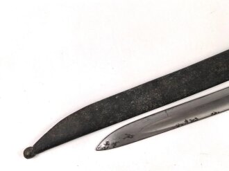 Österreich, Jatagan Seitengewehr Werndl Modell 1867, zum Infanterie- und Jägergewehr M1867/77., mit Abnahmemarke in Form des Doppeladlers, Herstellermarken auf der Klinge  und weitere Marken auf der Parierstange, ungereinigt,