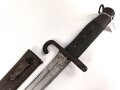 Österreich, Jatagan Seitengewehr Werndl Modell 1873, zum Infanterie- und Jägergewehr M1867/77., mit Abnahmemarke in Form des Doppeladlers, Herstellermarken auf der Klinge  und weitere Marken auf der Parierstange, ungereinigt,