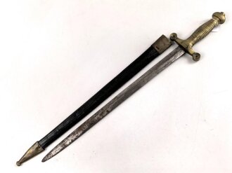 Frankreich, Seitengewehr für Feuerwehr , Bürgerwehr und Verwaltung nach Vorbild des Pionierseitengewehrs 1831, ungereinigt, Ortblech lose