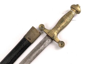 Frankreich, Seitengewehr für Feuerwehr , Bürgerwehr und Verwaltung nach Vorbild des Pionierseitengewehrs 1831, ungereinigt, Ortblech lose