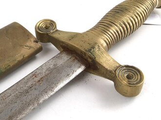 Frankreich, Seitengewehr für Feuerwehr , Bürgerwehr und Verwaltung nach Vorbild des Pionierseitengewehrs 1831, ungereinigt, Ortblech lose