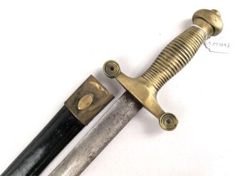 Frankreich, Seitengewehr für Feuerwehr , Bürgerwehr und Verwaltung nach Vorbild des Pionierseitengewehrs 1831, ungereinigt, Ortblech lose