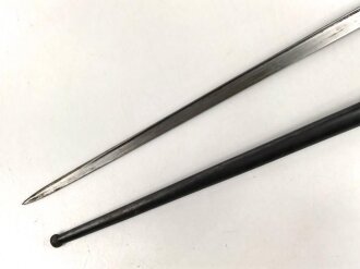 Frankreich, Seitengewehr Gras Modell 1874, sogenanntes Epee Bajonett, mit Koppelschuh, nummerngleich, Fertigung Saint Etienne 1877, zugehöriger Koppelschuh, dieser leicht defekt