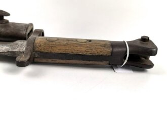 Großbritannien, Seitengewehr Modell P 1888 Mark I Typ II, ungereinigt, Hersteller und Abnahmestempel auf der Klinge