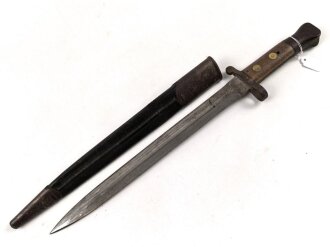 Großbritannien, Seitengewehr Modell P 1888 Mark I Typ II, ungereinigt, Hersteller und Abnahmestempel auf der Klinge