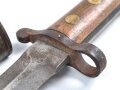 Großbritannien, Seitengewehr Modell P 1888 Mark I Typ II, ungereinigt, Hersteller und Abnahmestempel auf der Klinge