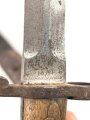 Großbritannien, Seitengewehr Modell P 1888 Mark I Typ II, ungereinigt, Hersteller und Abnahmestempel auf der Klinge
