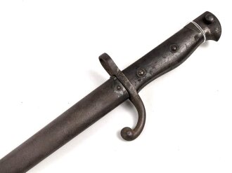 Belgien,Seitengewehr Modell 1882, ungereinigt, Klingenlänge 52,22,  Gesamtlänge 67,3 cm somit etwas länger als gewöhnlich,