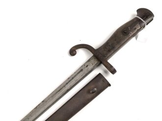 Belgien,Seitengewehr Modell 1882, ungereinigt, Klingenlänge 52,22,  Gesamtlänge 67,3 cm somit etwas länger als gewöhnlich,