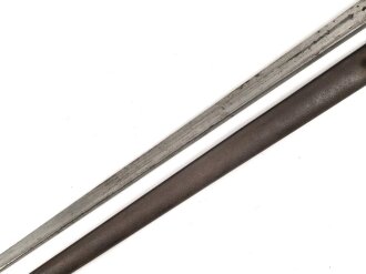 Belgien,Seitengewehr Modell 1882, ungereinigt, Klingenlänge 52,22,  Gesamtlänge 67,3 cm somit etwas länger als gewöhnlich,