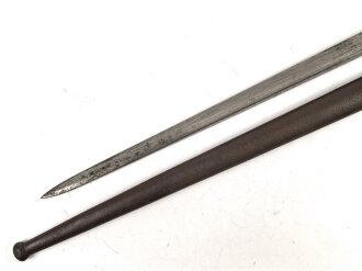 Belgien,Seitengewehr Modell 1882, ungereinigt, Klingenlänge 52,22,  Gesamtlänge 67,3 cm somit etwas länger als gewöhnlich,