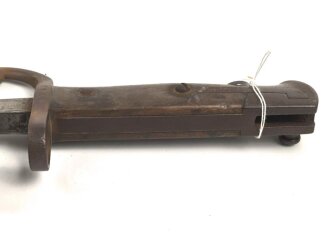 Belgien,Seitengewehr Modell 1882, ungereinigt, Klingenlänge 52,22,  Gesamtlänge 67,3 cm somit etwas länger als gewöhnlich,