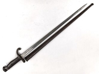 Belgien,Seitengewehr Modell 1882, ungereinigt, Klingenlänge 52,22,  Gesamtlänge 67,3 cm somit etwas länger als gewöhnlich,